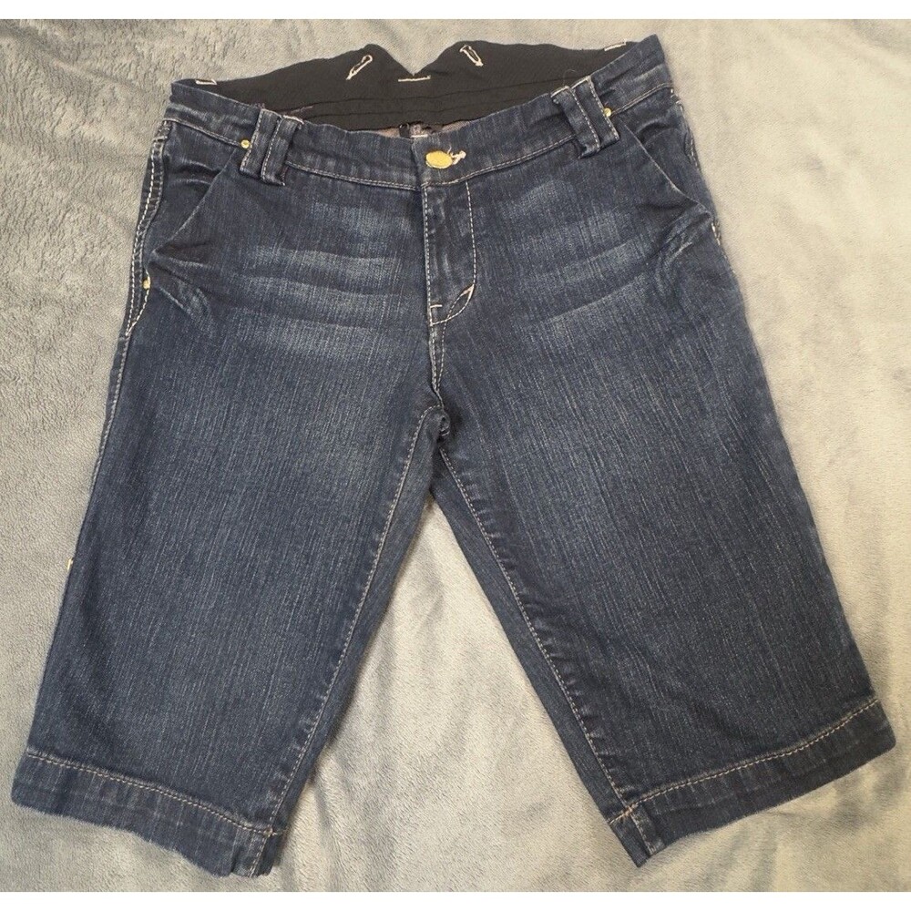Ecko Red Womens Prism Line Mid Rise Bermuda Shorts Dark Wash Size 9 Vintage Y2K